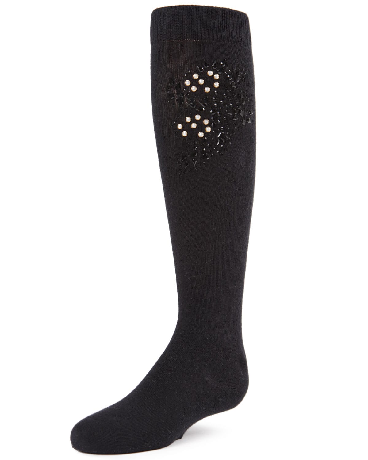 Memoi Jewel Mosaic Girls Combed Cotton Knee High Socks