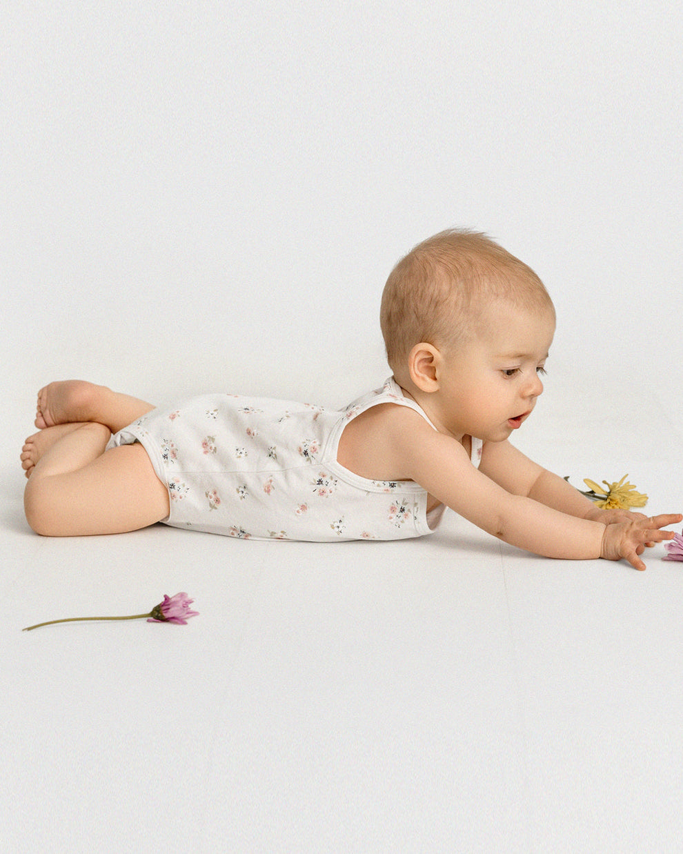 MiniMoi 3 Pair Baby Girls Combed Cotton Ditsy Floral Bodysuits - Mku2030