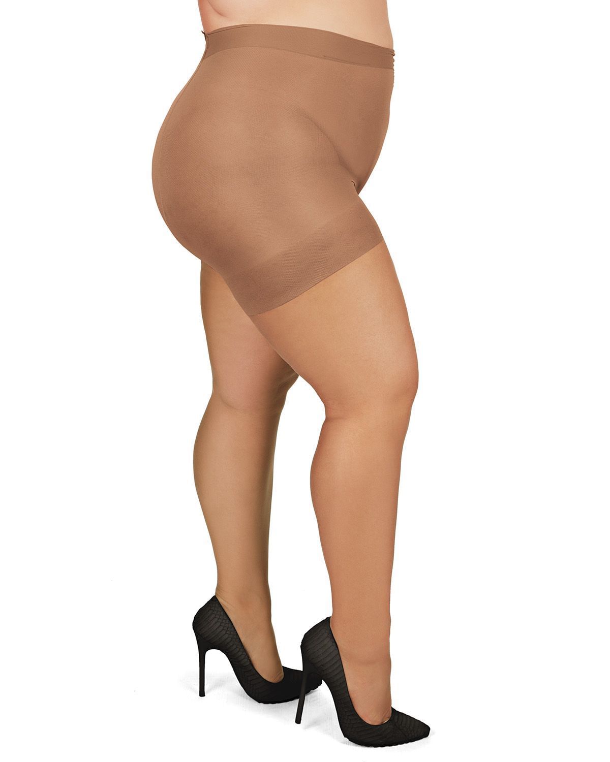 Memoi Plus Size Curvy Ultra Sheer Control Top Pantyhose