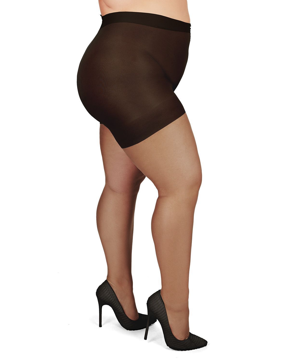 Memoi Plus Size Curvy Ultra Sheer Control Top Pantyhose