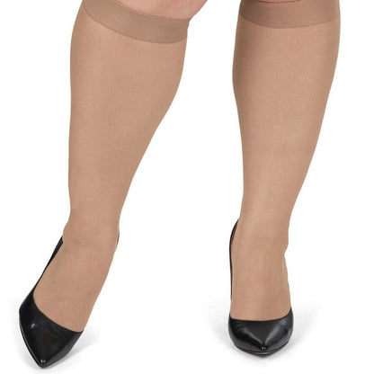 Energizing Plus Size Knee High Stockings 2-Pack