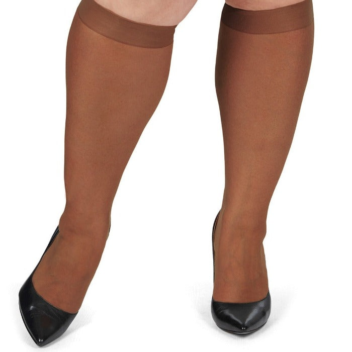 Energizing Plus Size Knee High Stockings 2-Pack