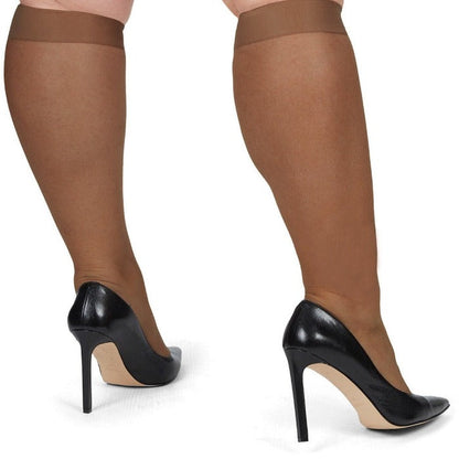 Energizing Plus Size Knee High Stockings 2-Pack