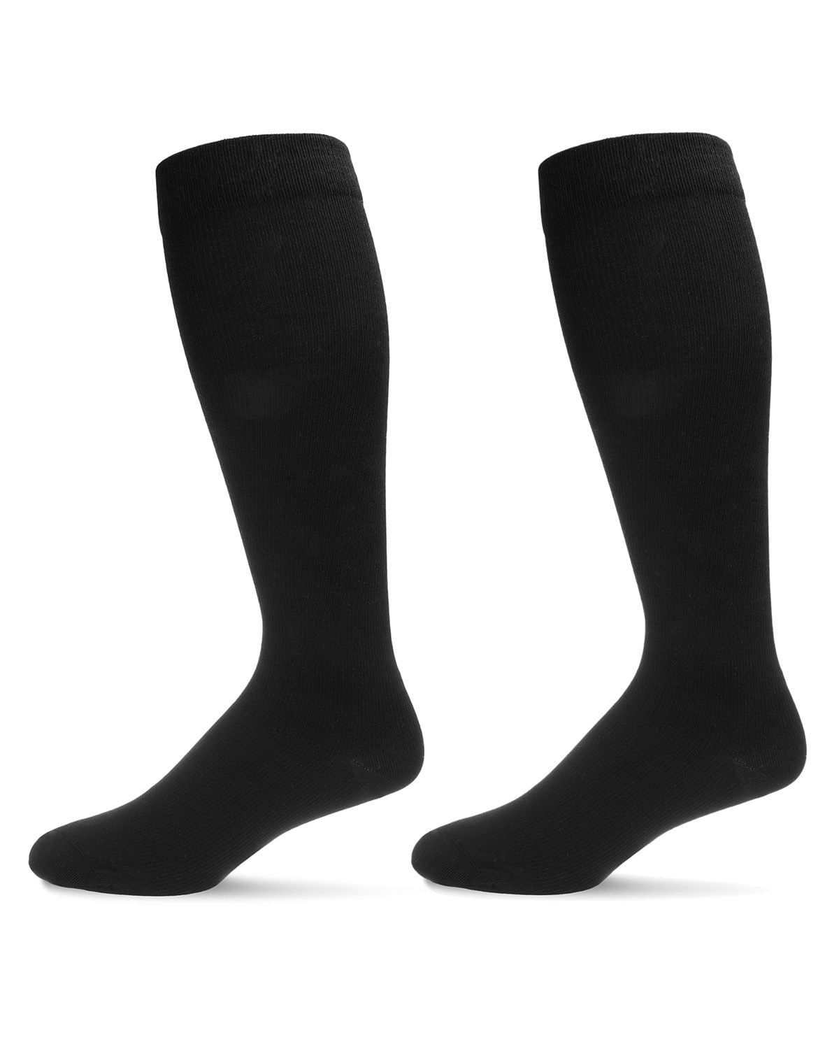 Memoi 2 Pair Solid Cotton Blend Graduated Compression Socks