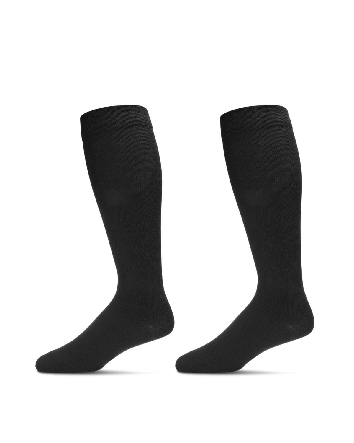 Memoi 2 Pair Pack Cushioned Sole Cotton Blend Graduated Compression Socks