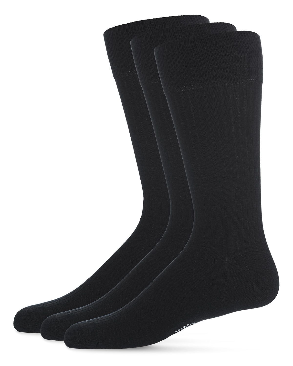 Memoi Thin Ribbed Men's Mercerized Cotton Socks 3 Pack