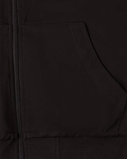 Men's Zip-Up Rayon Blend Hoodie with Faux Fur Lining