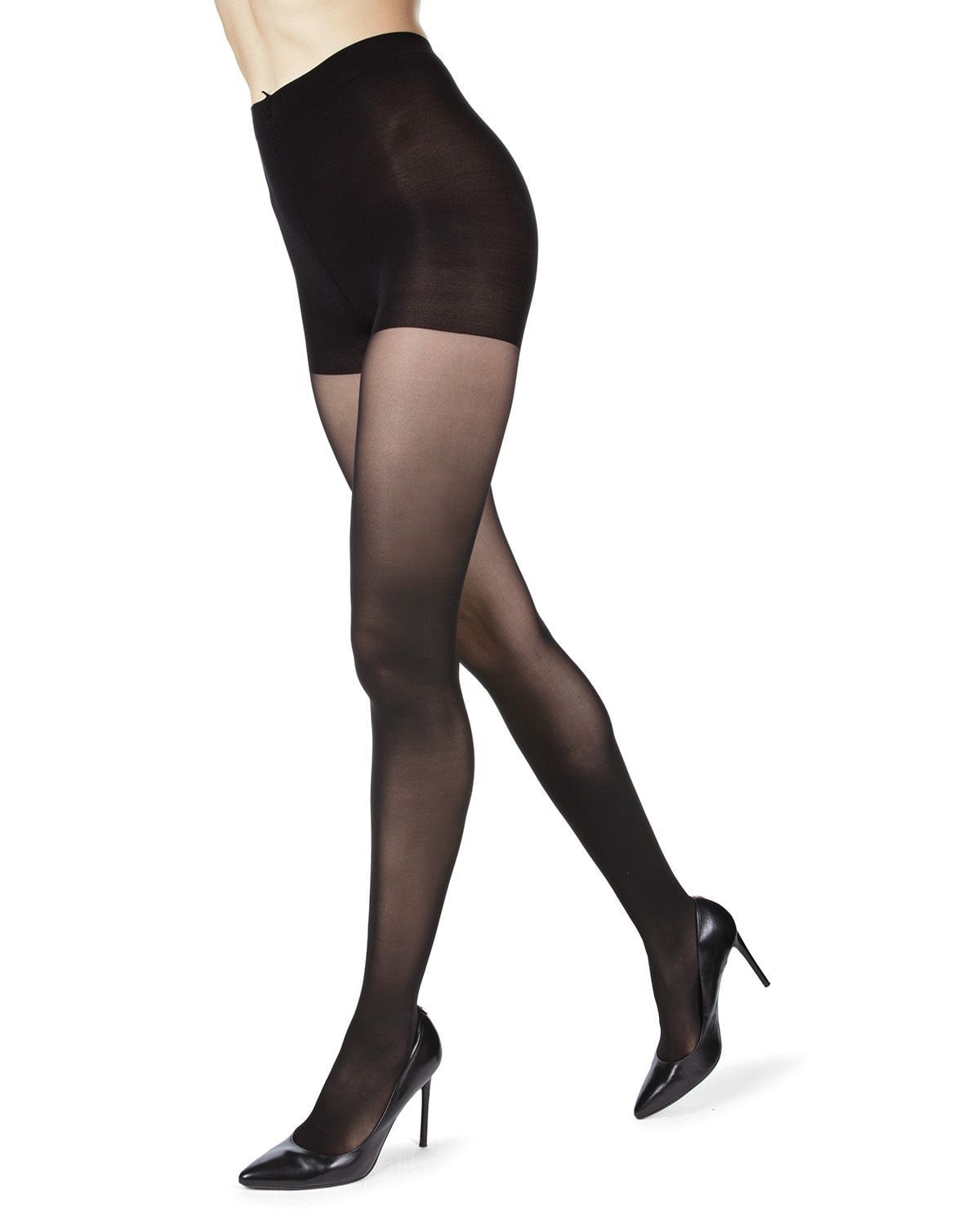 Memoi Velveteen Semi-Opaque 30 Denier Control Top Tights