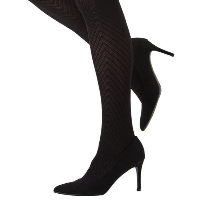 Chevron Control-Top Medium-Weight Smoothing Tights