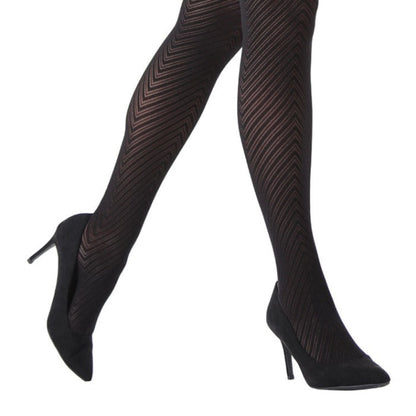 Chevron Control-Top Medium-Weight Smoothing Tights