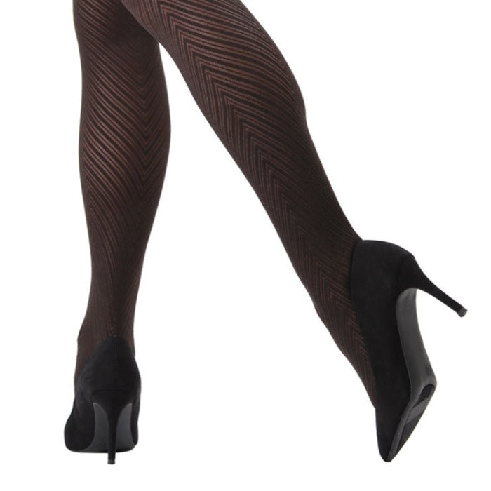 Chevron Control-Top Medium-Weight Smoothing Tights