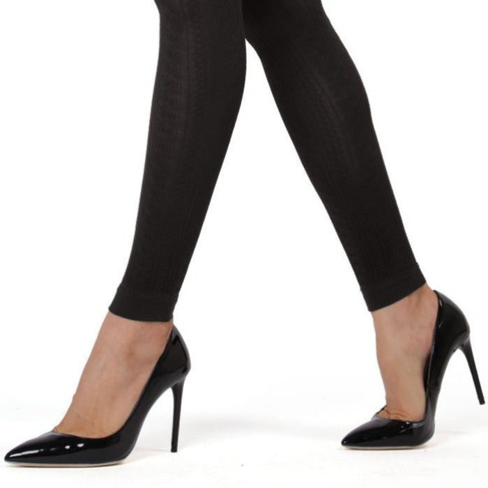 Textured Semi-Opaque Footless Tights