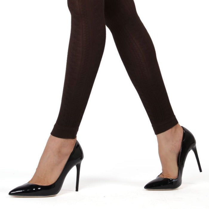 Textured Semi-Opaque Footless Tights