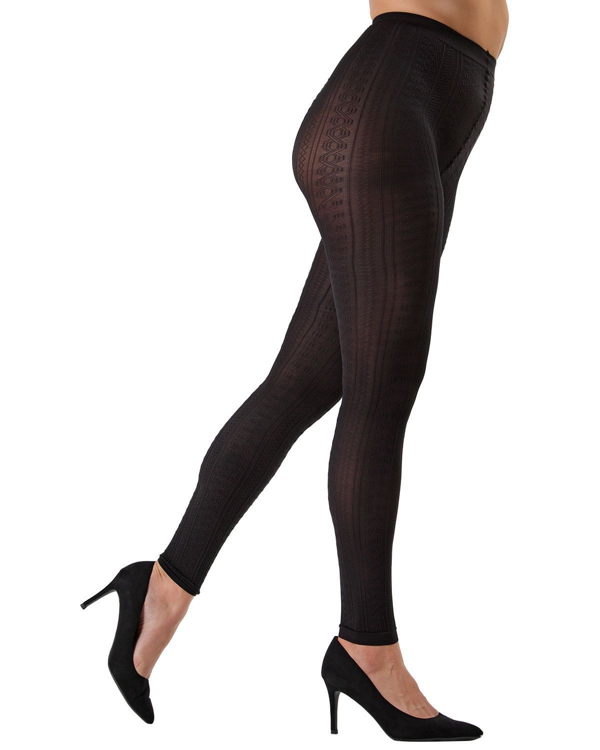 Memoi Textured Semi-Opaque Footless Tights