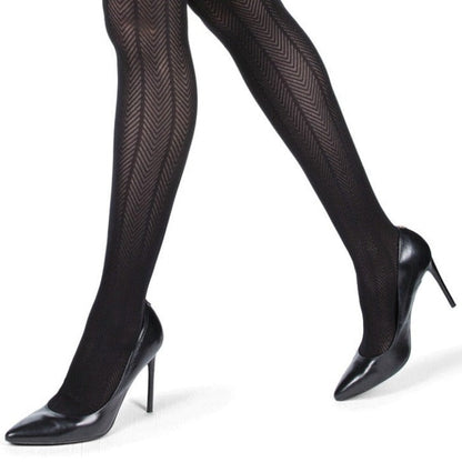 Herringbone Light Support Opaque Textured Tights