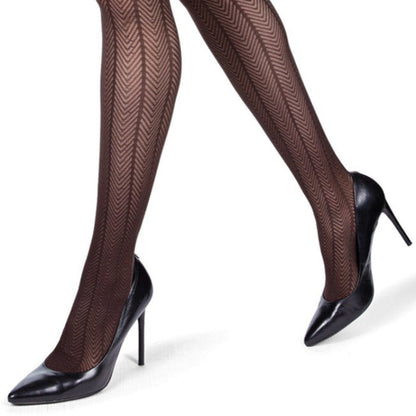 Herringbone Light Support Opaque Textured Tights