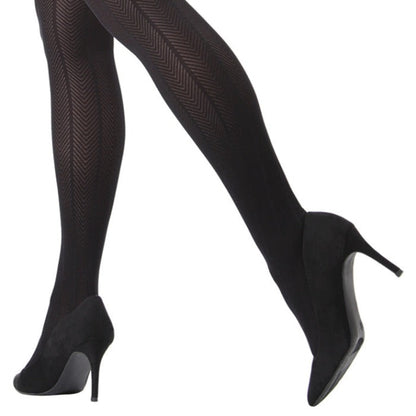 Herringbone Light Support Opaque Textured Tights