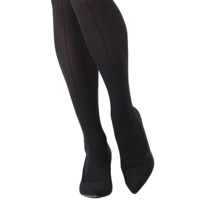 Herringbone Light Support Opaque Textured Tights