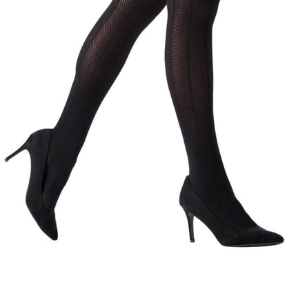 Herringbone Light Support Opaque Textured Tights