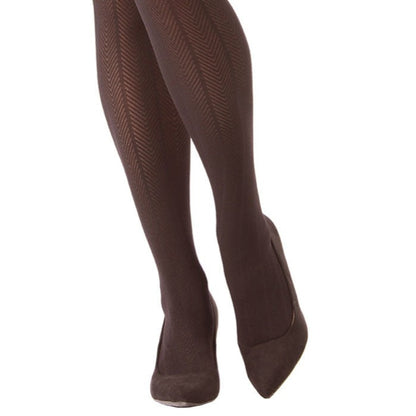 Herringbone Light Support Opaque Textured Tights