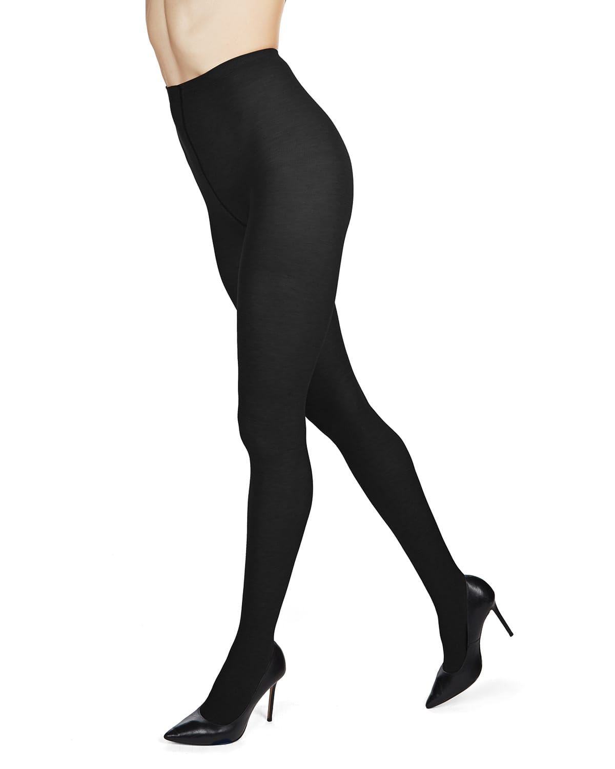 Memoi Soft Pima Cotton Tights with Comfort Waist