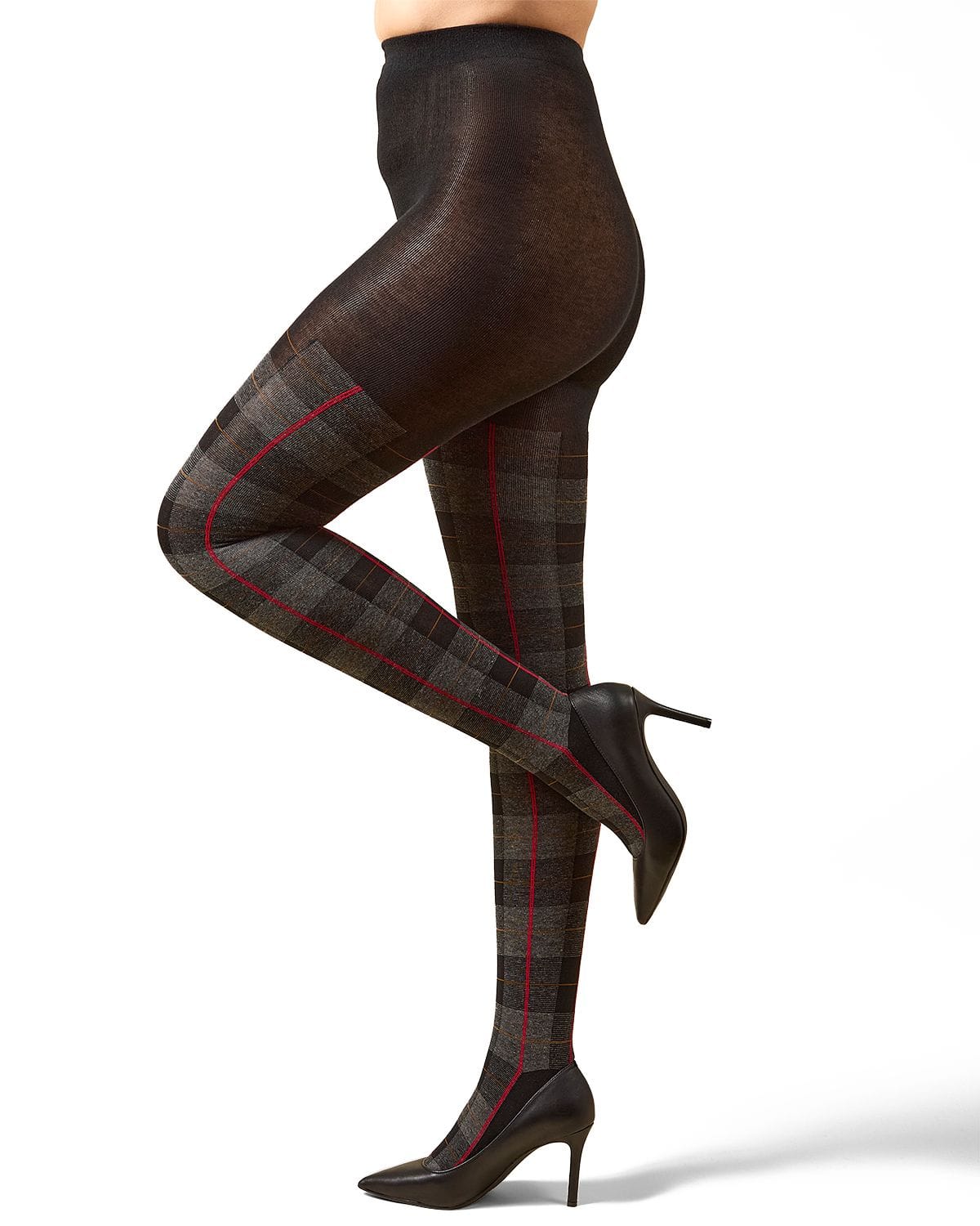 Memoi Glasgow Plaid Cotton Blend Sweater Tights - Mo-392