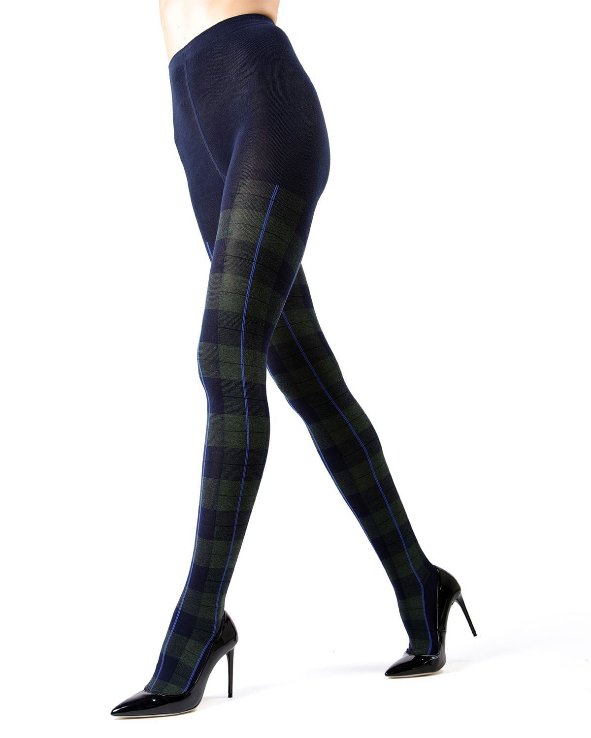 Memoi Glasgow Plaid Cotton Blend Sweater Tights - Mo-392