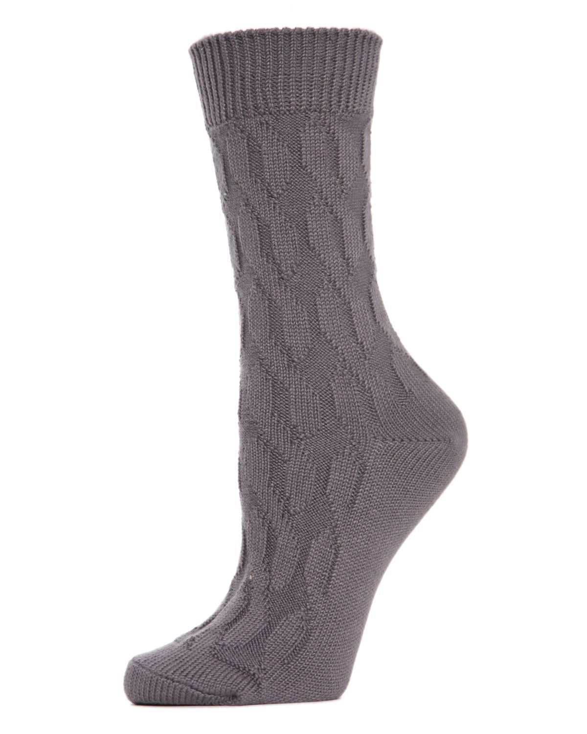Memoi Womens Neutral Twisted Knit Essential Boot Socks - Mo-603