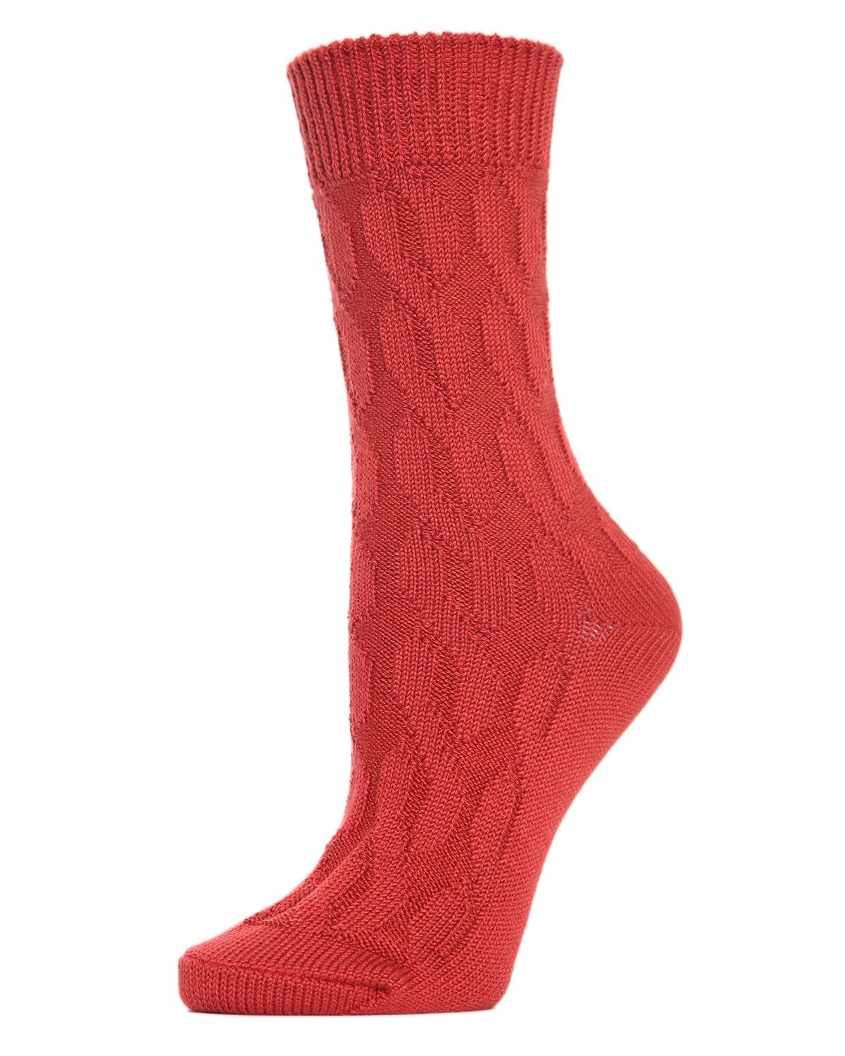 Memoi Womens Neutral Twisted Knit Essential Boot Socks - Mo-603