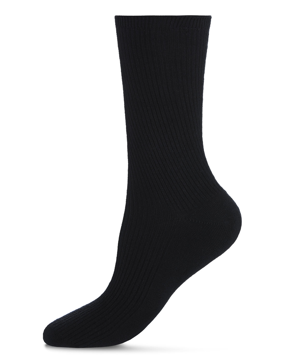 Bamboo Blend Flat Ribbed Crew Socks 2-Pack