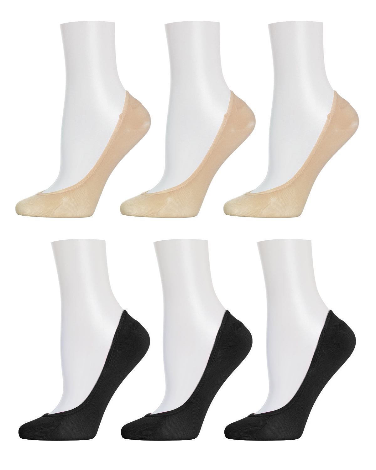 No-Show Microfiber Shoe Liners 6-Pack