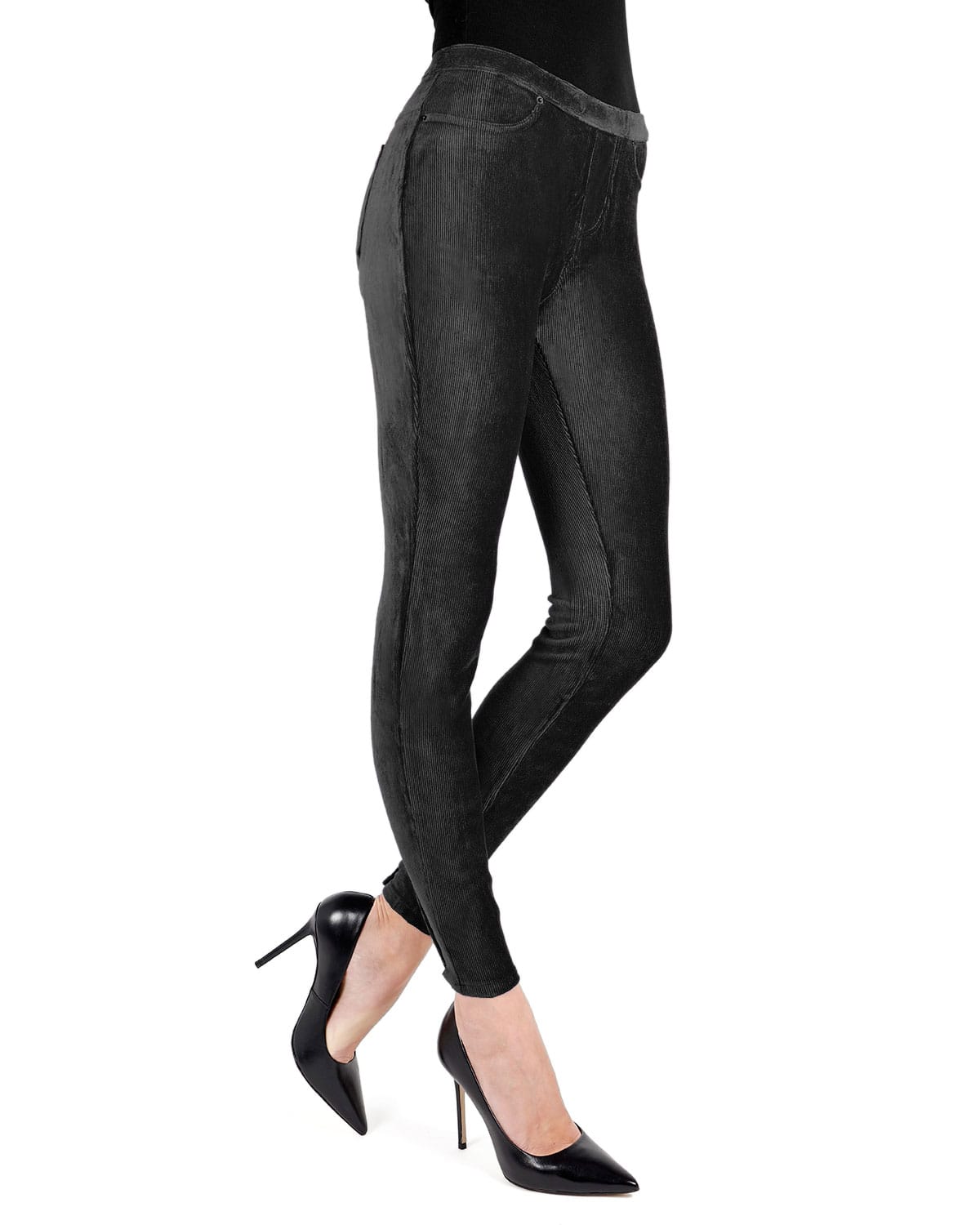 Memoi Thin-Rib Slim-Cut Stretch Corduroy Leggings - Mq-001