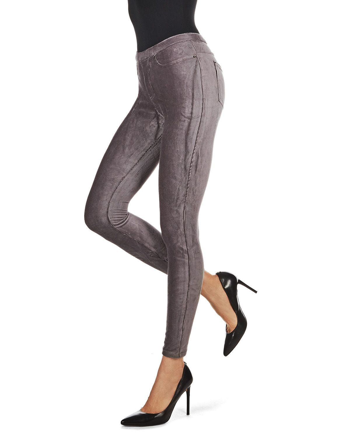 Memoi Thin-Rib Slim-Cut Stretch Corduroy Leggings - Mq-001