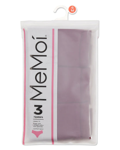Memoi Combed Cotton Basic Hipster Panties 3 Pack - Mu-1014