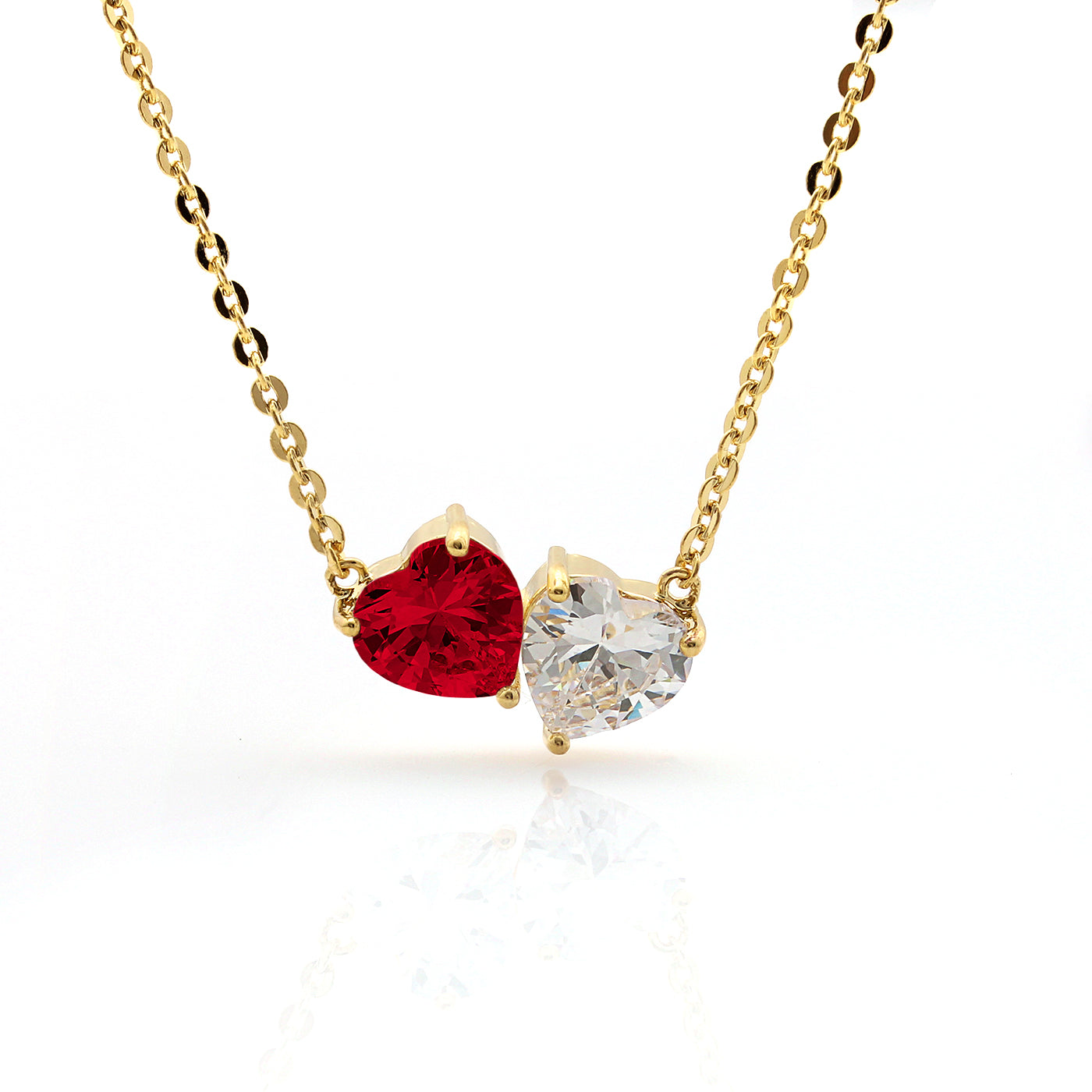 Cameo Twin Heart Stones Pendant - P4176