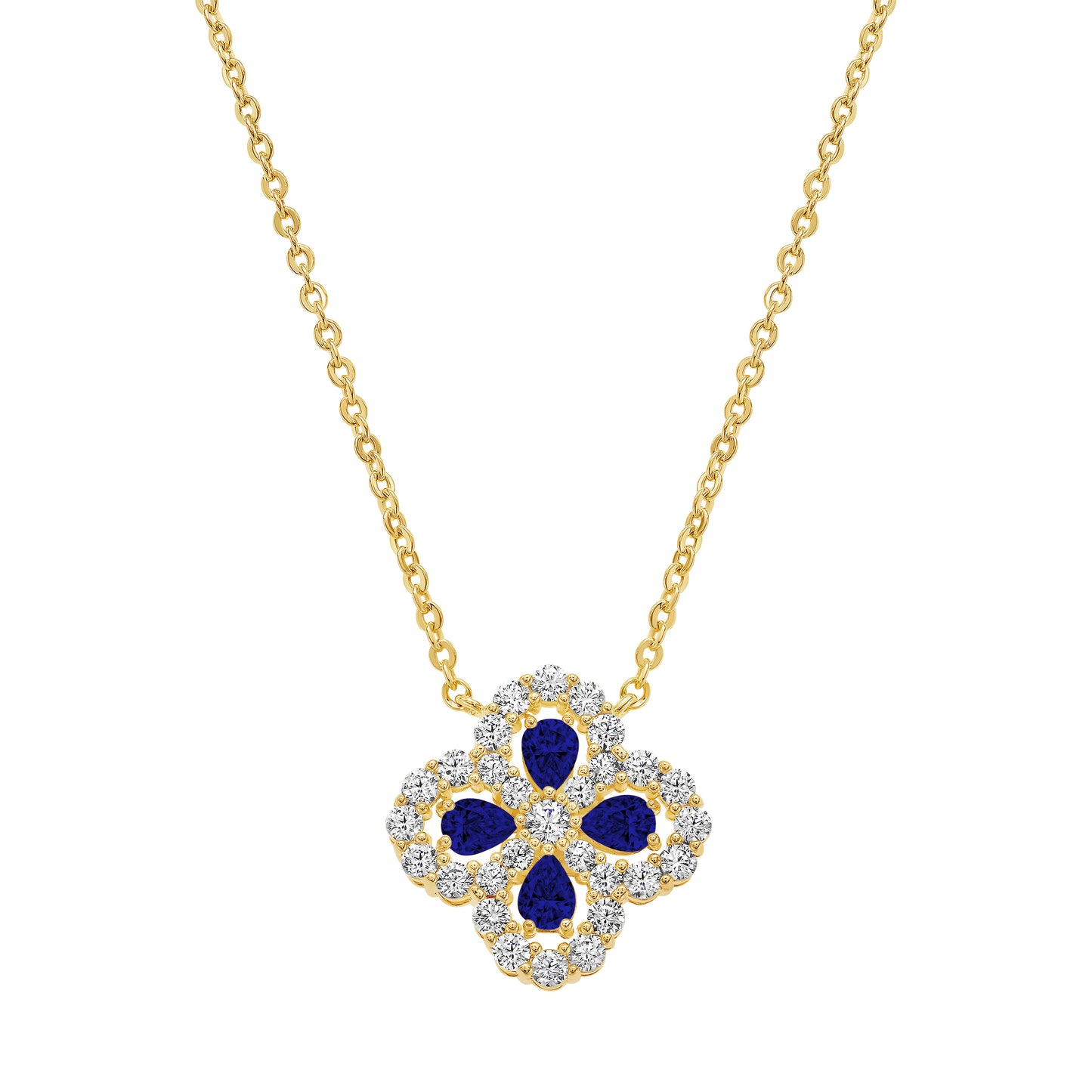 Cameo Four Stone CZ Clover Pendant - P4268