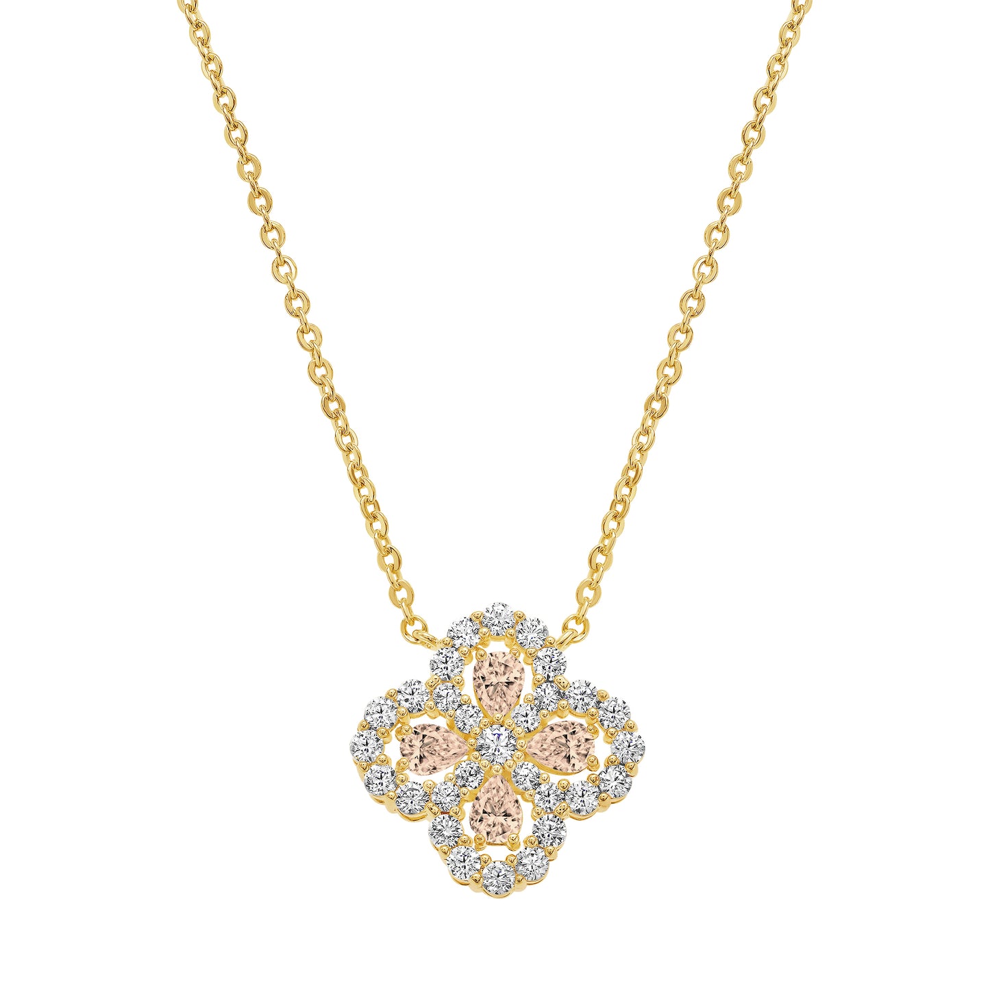 Cameo Four Stone CZ Clover Pendant - P4268