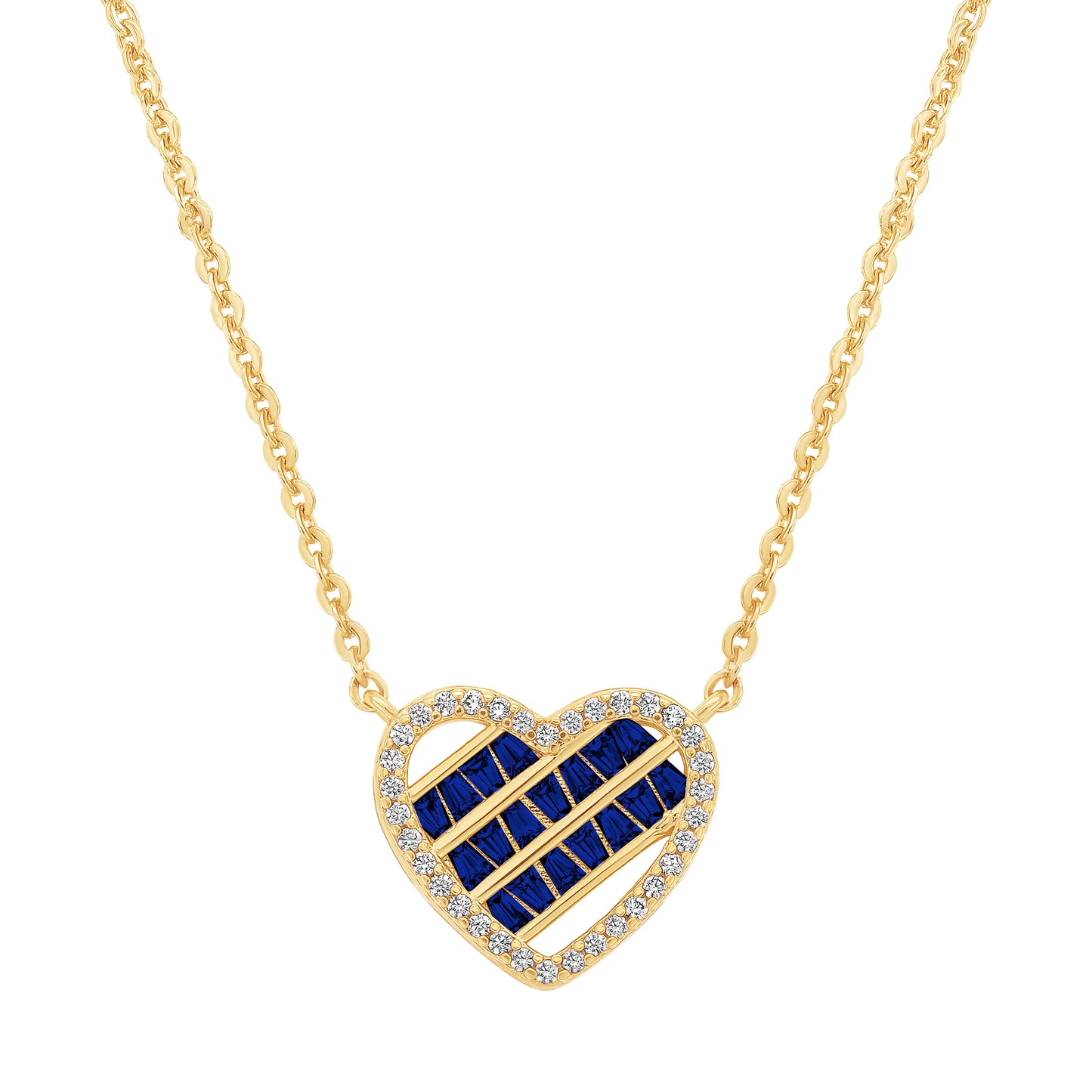 Cameo Sliding Stones Heart Pendant - P4277