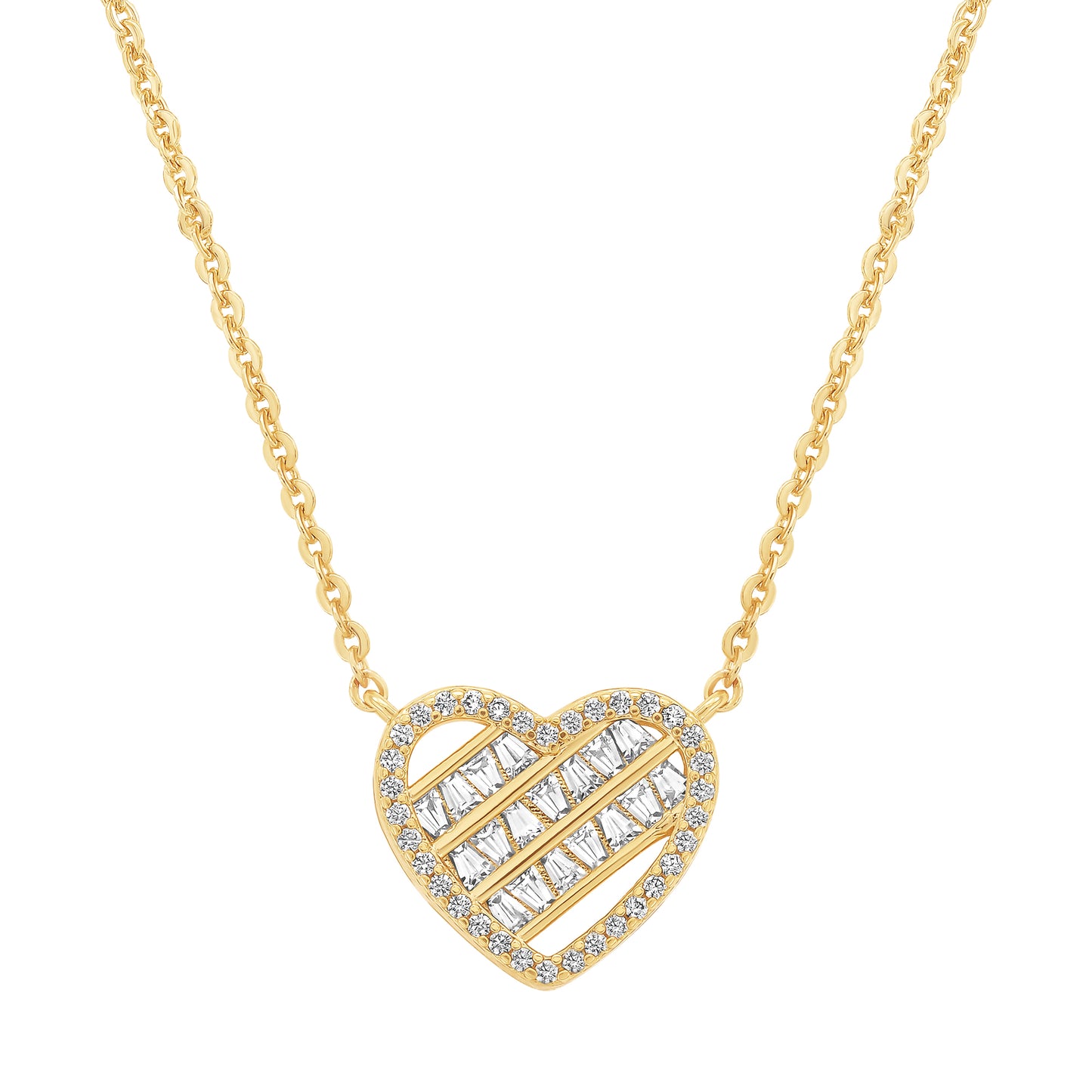 Cameo Sliding Stones Heart Pendant - P4277