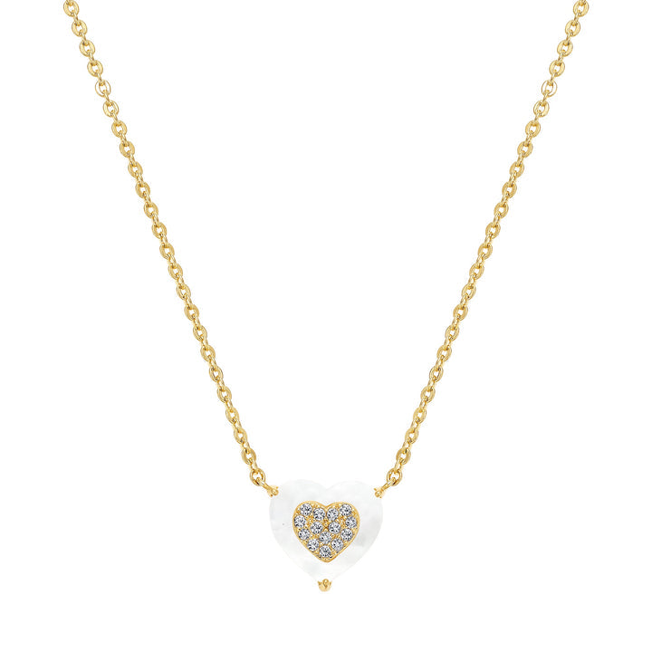 Cameo CZ-Filled Mother-of-Pearl Heart Pendant - P4284