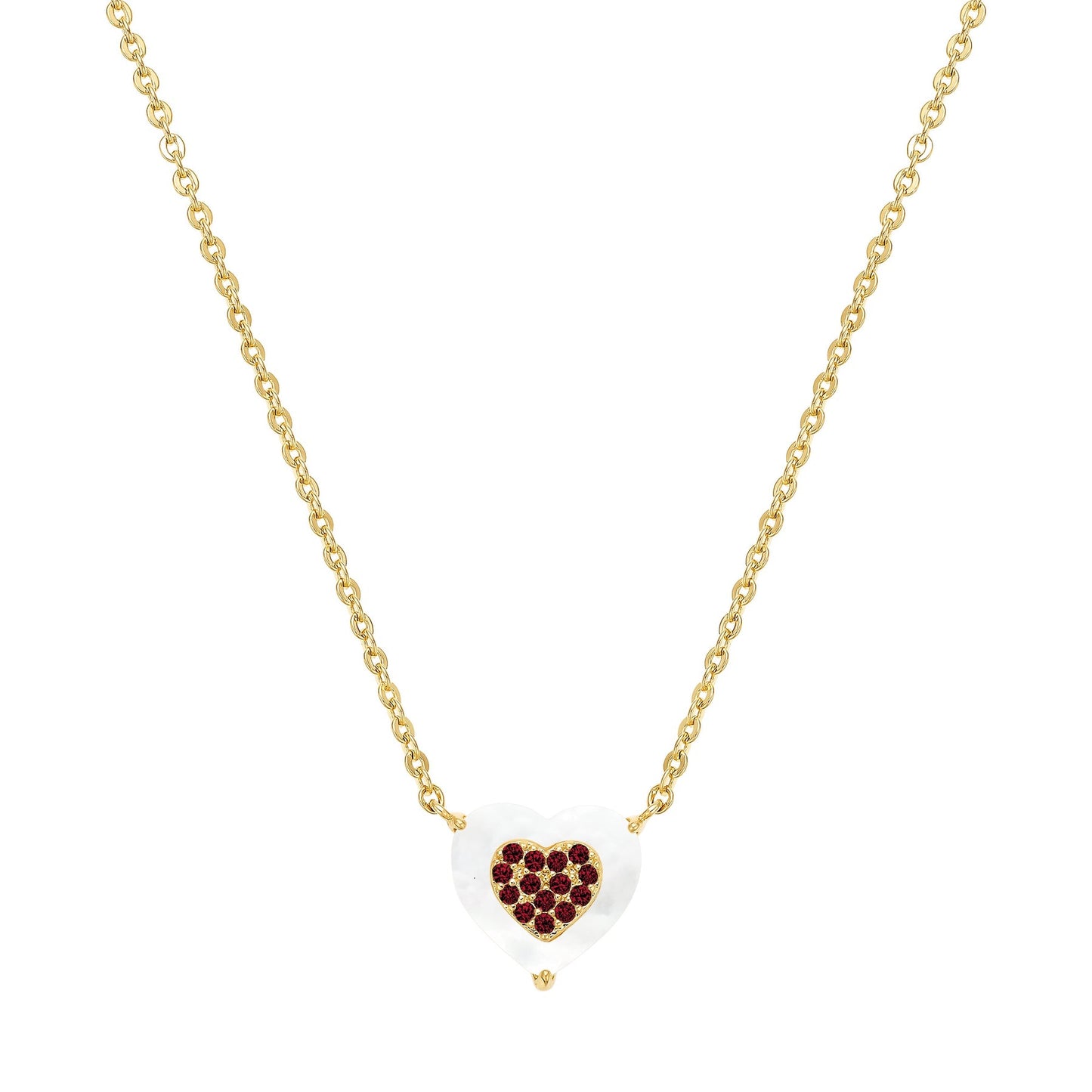 Cameo CZ-Filled Mother-of-Pearl Heart Pendant - P4284