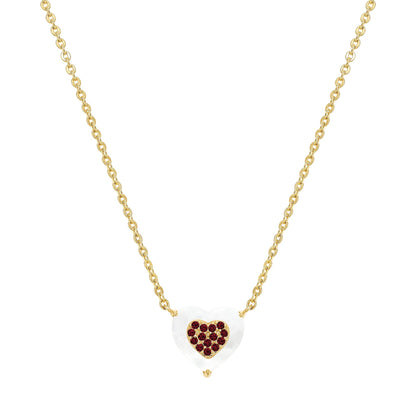 Cameo CZ-Filled Mother-of-Pearl Heart Pendant - P4284
