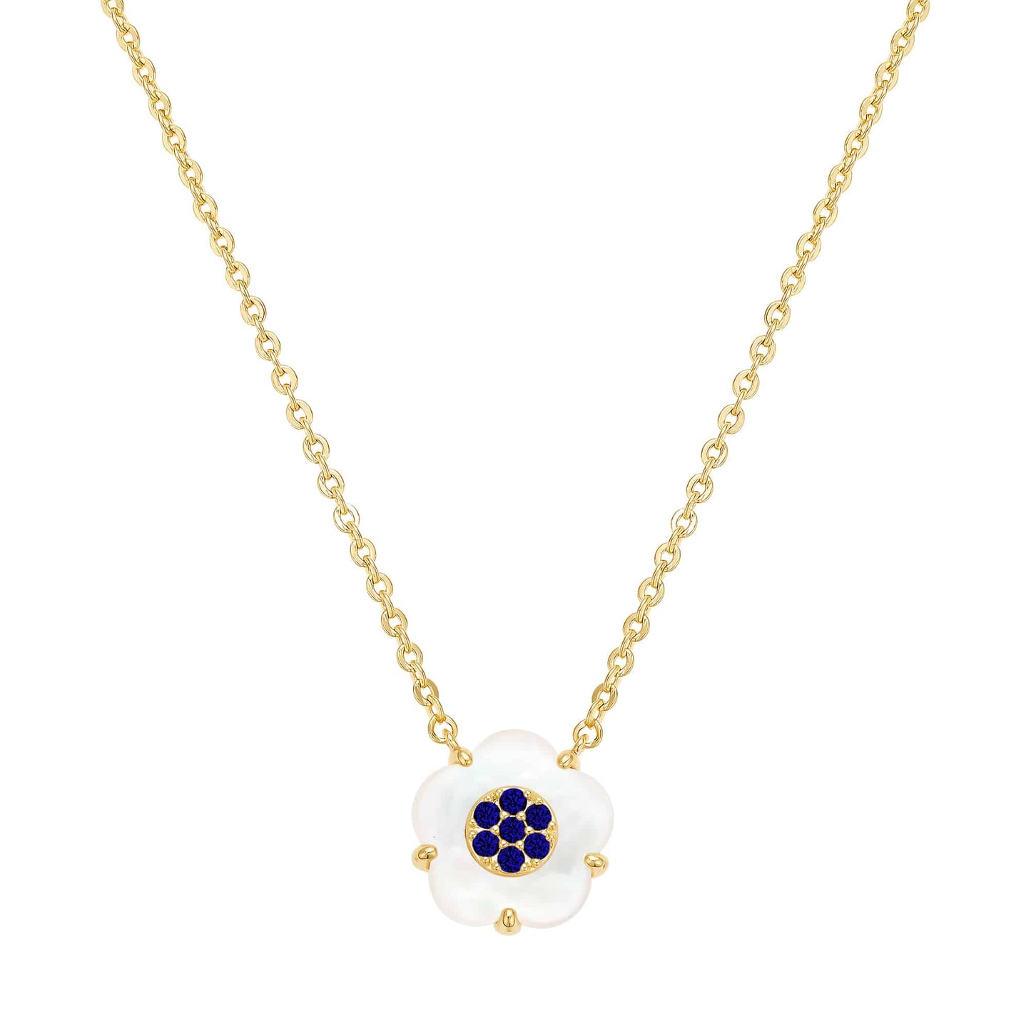 Cameo CZ-Filled Mother-of-Pearl Flower Pendant - P4285