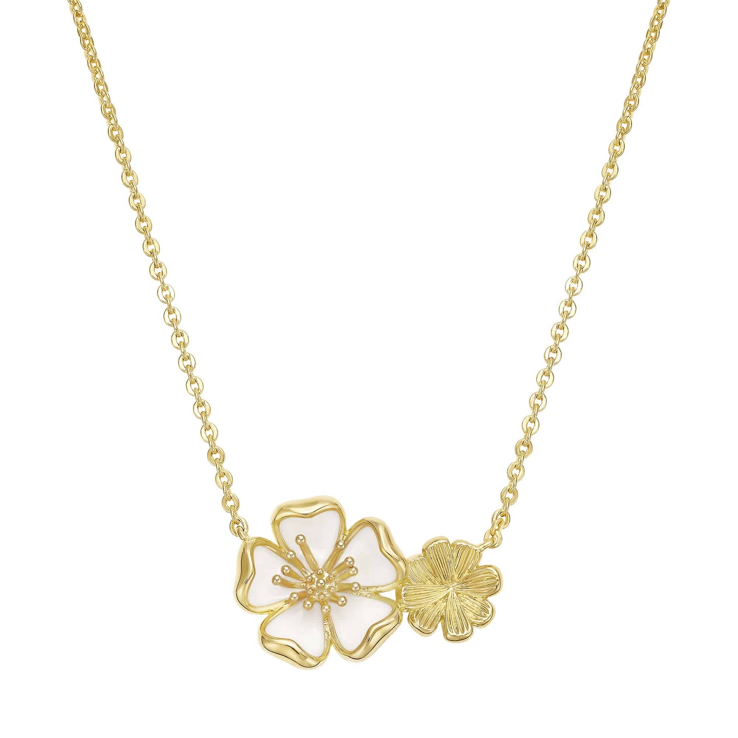 Cameo Curled Petals White Flower Pendant - P4287
