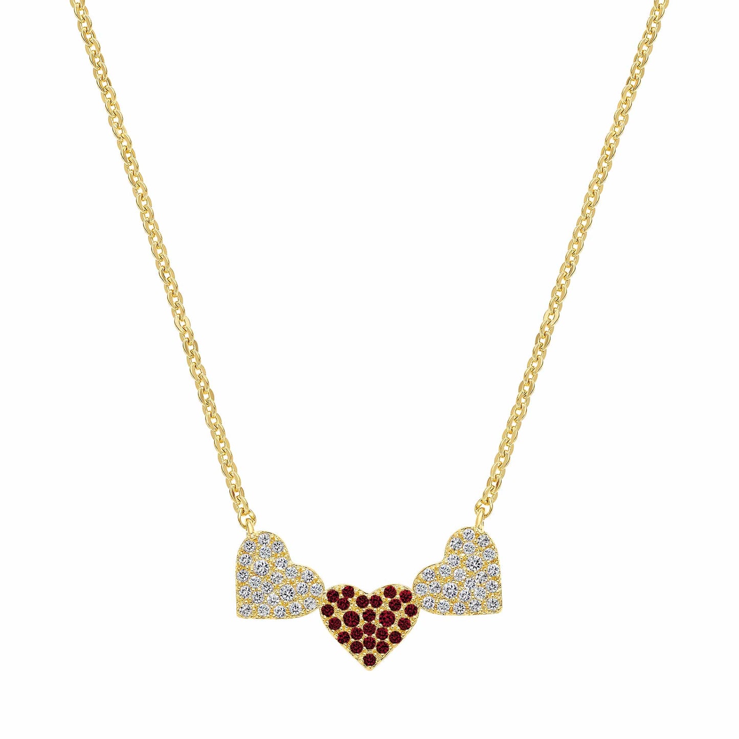 Cameo Pointy Hearts Trio Pendant - P4291