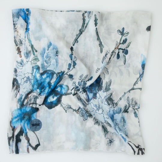 Tal Silver Gray Branch Headscarf - Tal-90-AYR