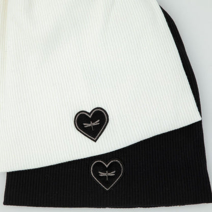 Tal The Gunmetal Heart Ribbed Beanie - Tal-38-AYR