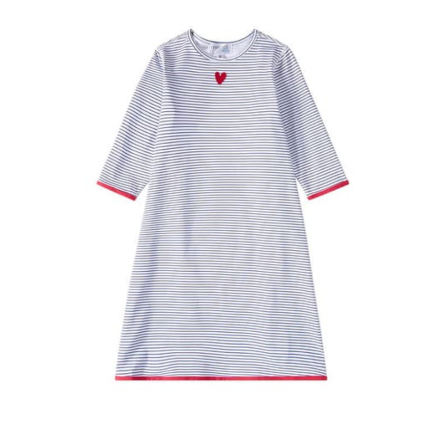 Memoi Heart Stripe Swim Dress - MXM10391