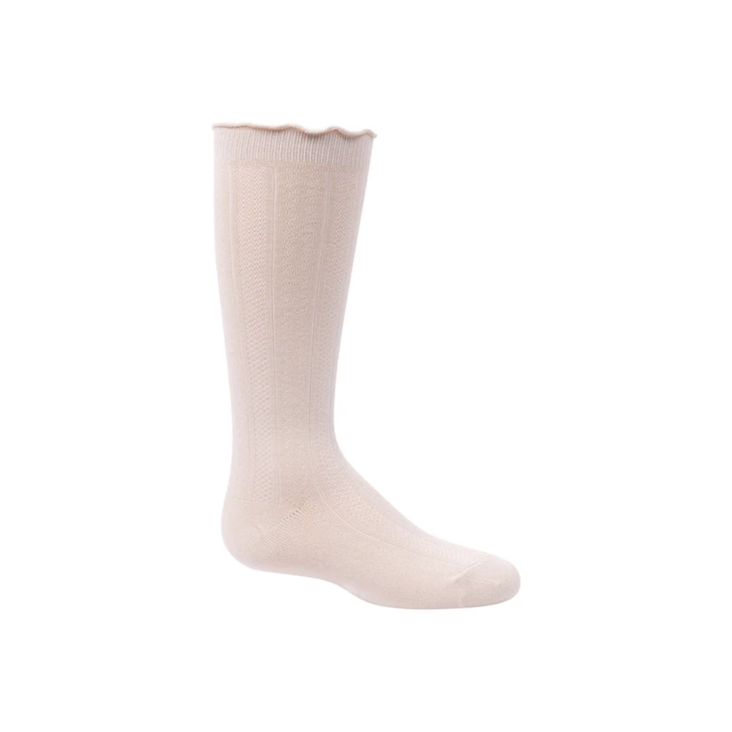 Zubii Pattern Scalloped Edge Modal Knee - 1412