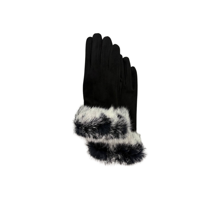 Memoi Black/White Fur Cuff - Meghk901b